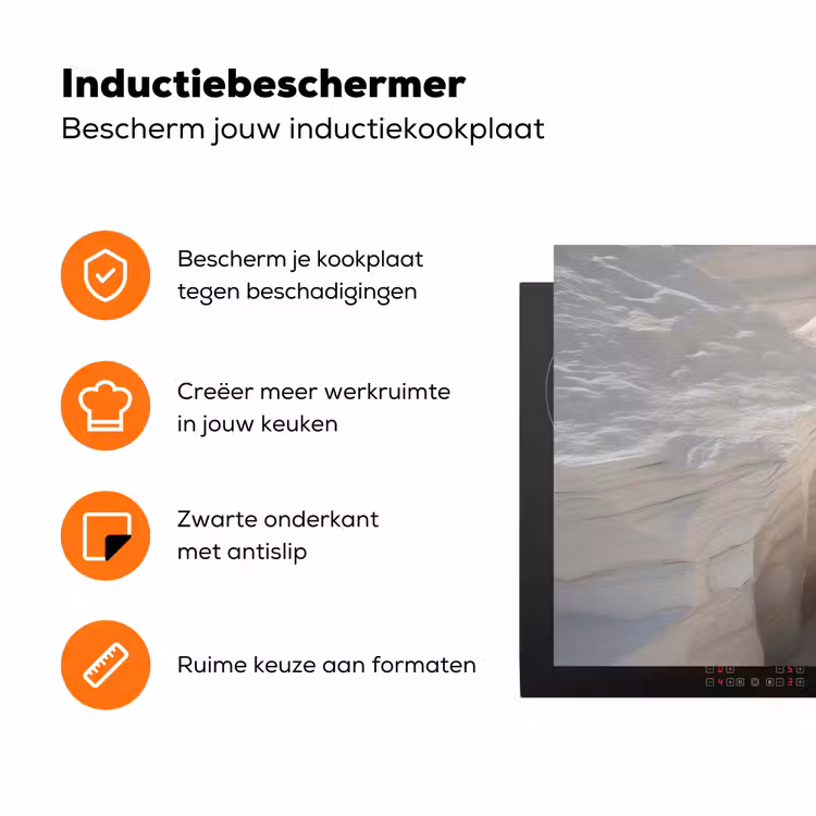 Kloof - Wit - Sneeuw Inductie beschermer vinyl 3mm klein -zzzzzzz-td-ups