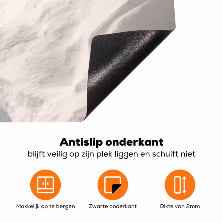 Kloof - Wit - Sneeuw Inductie beschermer vinyl 3mm klein -zzzzzzz-td-onderkant