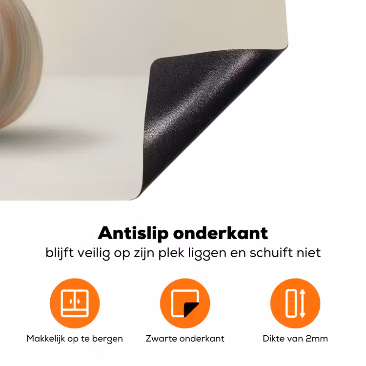 Knoflook - Natuurlijk - Beige Inductie beschermer vinyl 3mm klein -zzzzzzz-td-onderkant