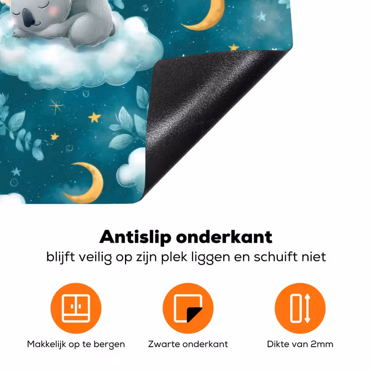 Koala's - Betoverend - Blauw Inductie beschermer vinyl 3mm klein 276 -zzzzzzz-td-onderkant