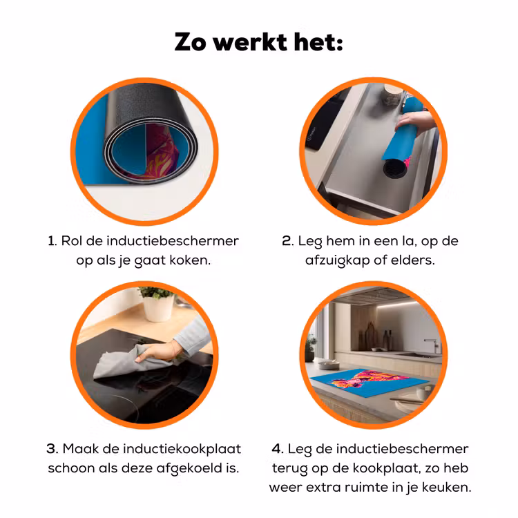 Koe - Bloemenkrans - Oorhangers - Kimono Inductie beschermer vinyl 3mm klein -zzzzzzz-td-werking
