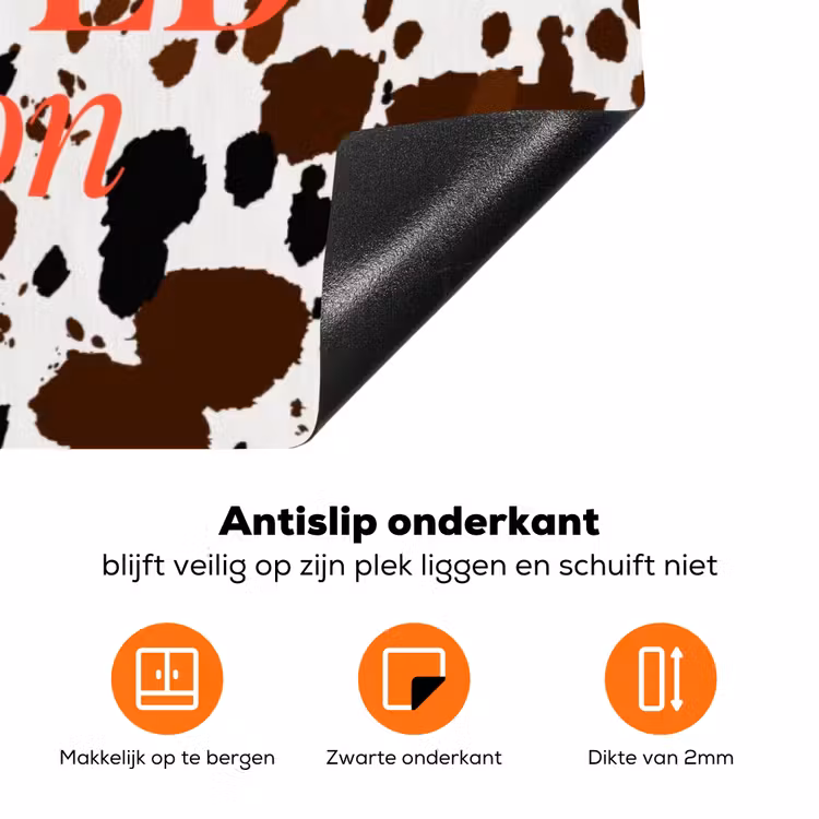 Koeienprint - Limited edition - Rood Inductie beschermer vinyl 3mm klein -zzzzzzz-td-onderkant