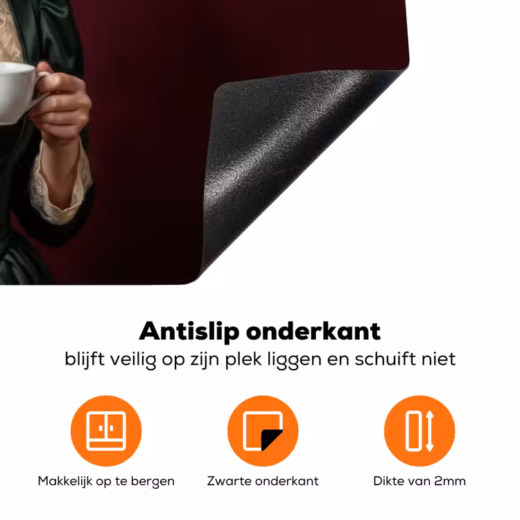Koffie - Vrouw - Middelvinger Inductie beschermer vinyl 3mm klein -zzzzzzz-td-onderkant