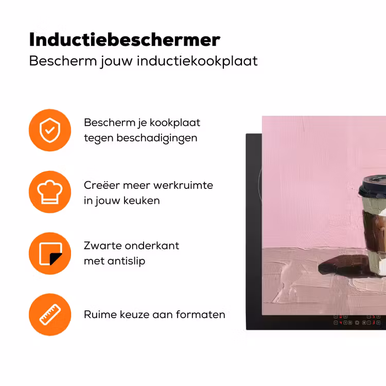 Koffiebekers - Deksel - Verf - Textuur Inductie beschermer vinyl 3mm klein -zzzzzzz-td-ups