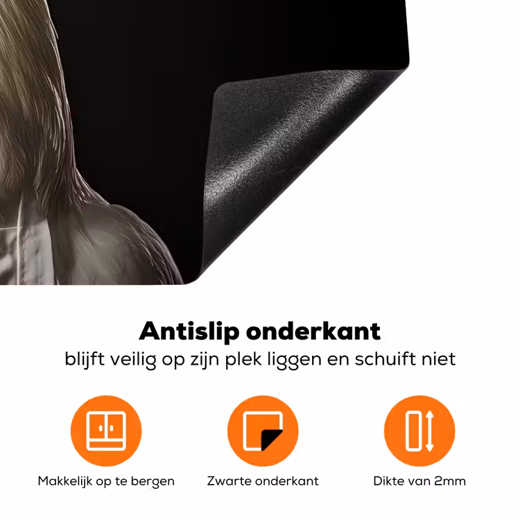 Kok - Rood - Kip Inductie beschermer vinyl 3mm klein -zzzzzzz-td-onderkant