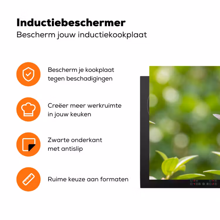 Kolibrie - Bloem - Natuur - Groen Inductie beschermer vinyl 3mm klein -zzzzzzz-td-ups