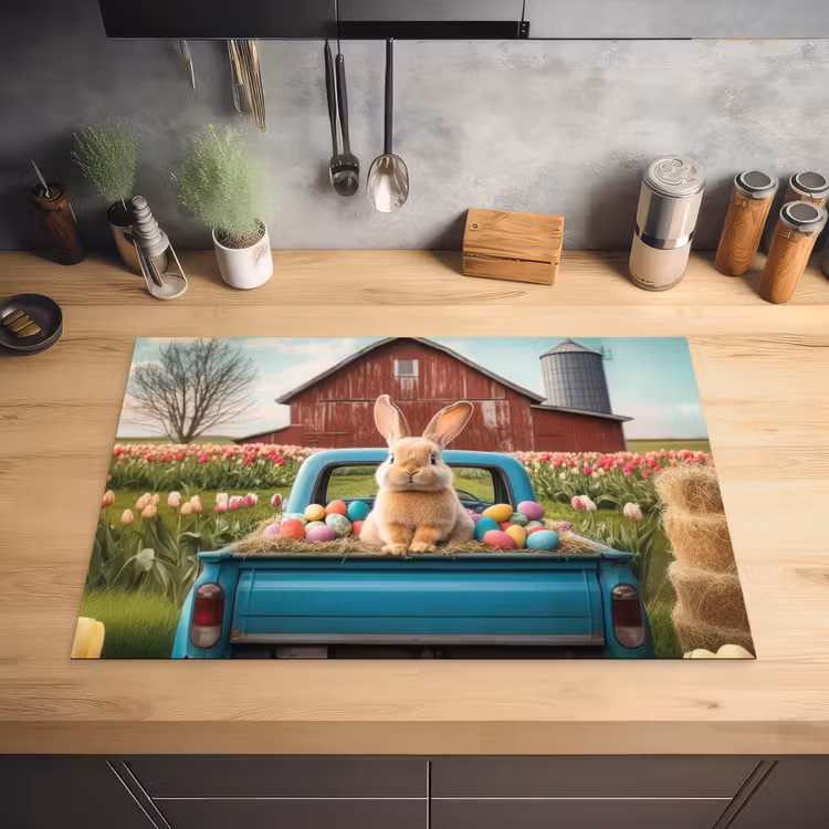 Konijn - Boerderij - Eieren Inductie beschermer vinyl 3mm klein -sfeer5
