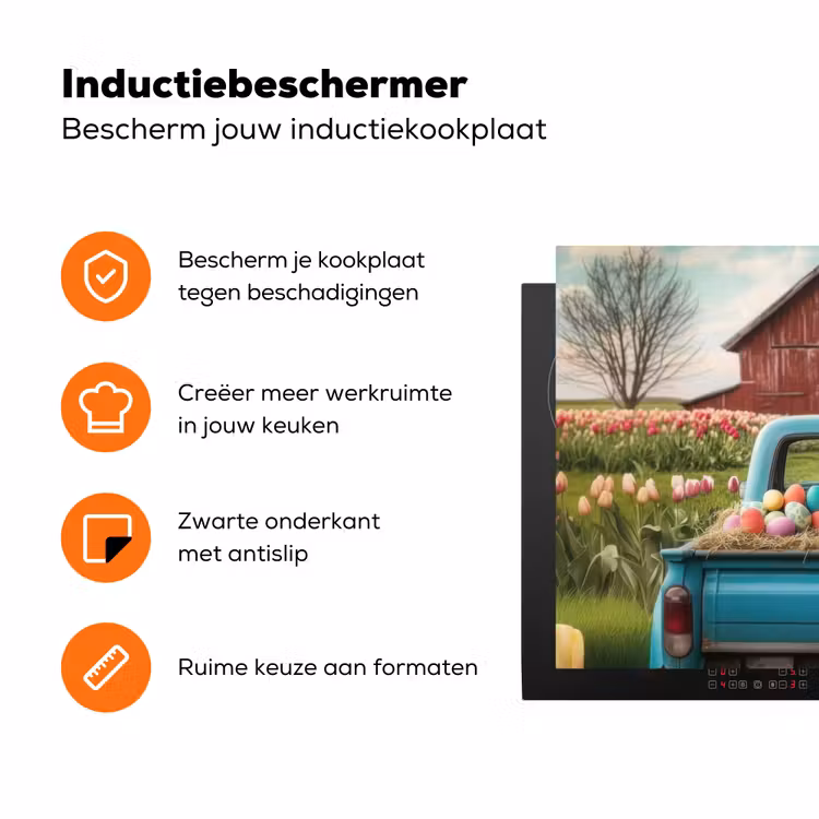 Konijn - Boerderij - Eieren Inductie beschermer vinyl 3mm klein -zzzzzzz-td-ups