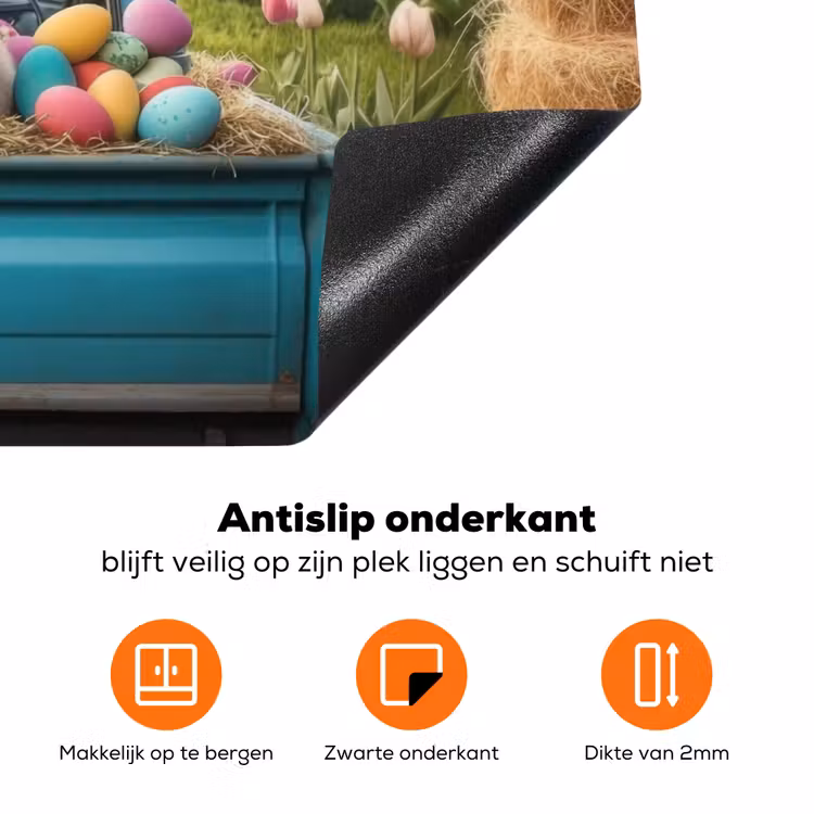Konijn - Boerderij - Eieren Inductie beschermer vinyl 3mm klein -zzzzzzz-td-onderkant