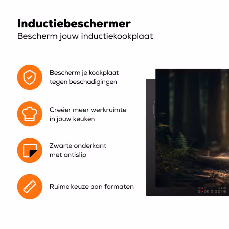 Konijn - Bos - Zonnestralen Inductie beschermer vinyl 3mm klein -zzzzzzz-td-ups