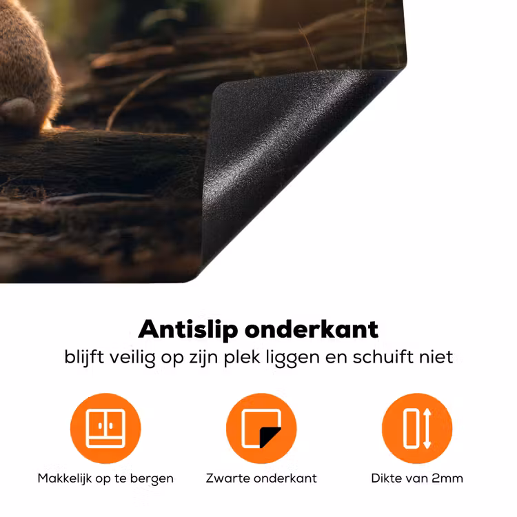 Konijn - Bos - Zonnestralen Inductie beschermer vinyl 3mm klein -zzzzzzz-td-onderkant