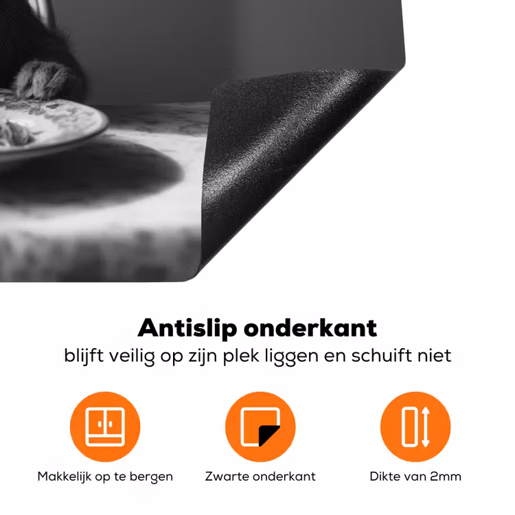 Konijn - Bunny - Zonnebril - Tafelkleed - Pasta - Schattig Inductie beschermer vinyl 3mm klein -zzzzzzz-td-onderkant