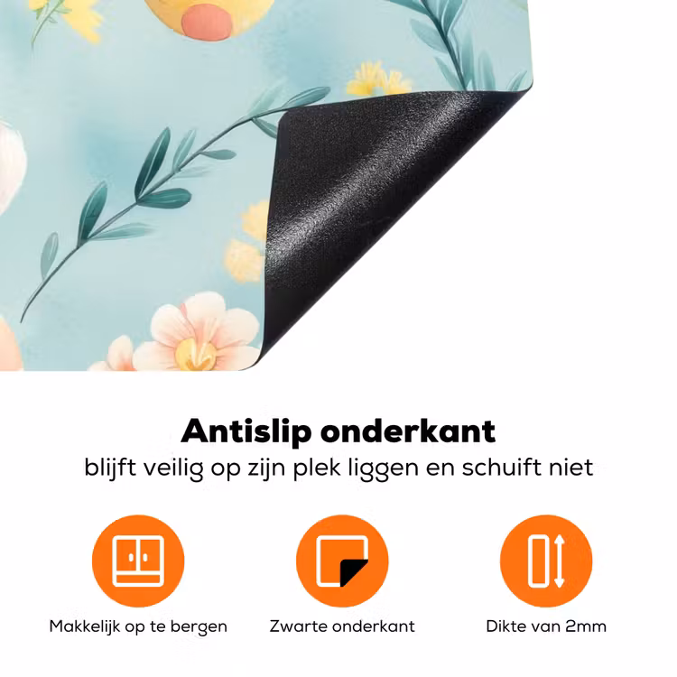 Konijn - Eieren - Takjes Inductie beschermer vinyl 3mm klein -zzzzzzz-td-onderkant