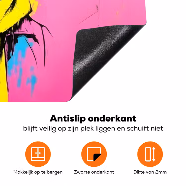 Konijn - Felroze - Sjaal - Abstract Inductie beschermer vinyl 3mm klein -zzzzzzz-td-onderkant