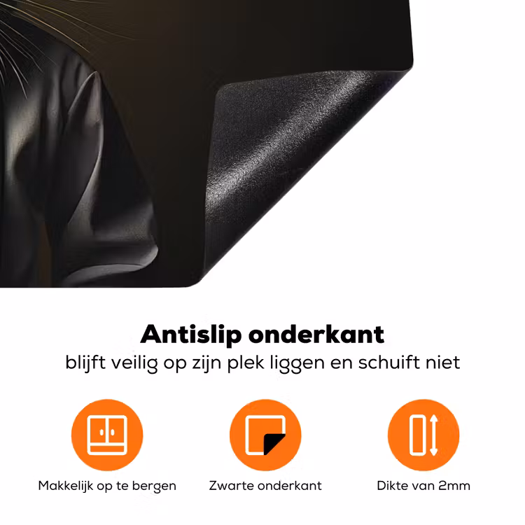 Konijn - Kok - Dier Inductie beschermer vinyl 3mm klein -zzzzzzz-td-onderkant