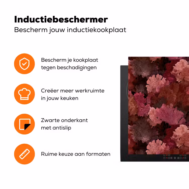 Koraal - Textuur - Kleurrijk Inductie beschermer vinyl 3mm klein 276 -zzzzzzz-td-ups