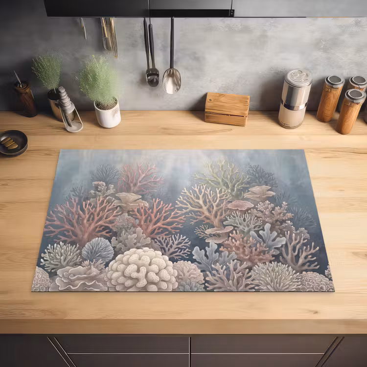 Koraal - Zeeleven - Onderwater - Illustratie - Natuur Inductie beschermer vinyl 3mm klein -sfeer5