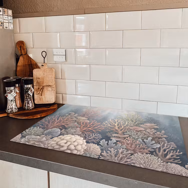 Koraal - Zeeleven - Onderwater - Illustratie - Natuur Inductie beschermer vinyl 3mm klein -sfeer3