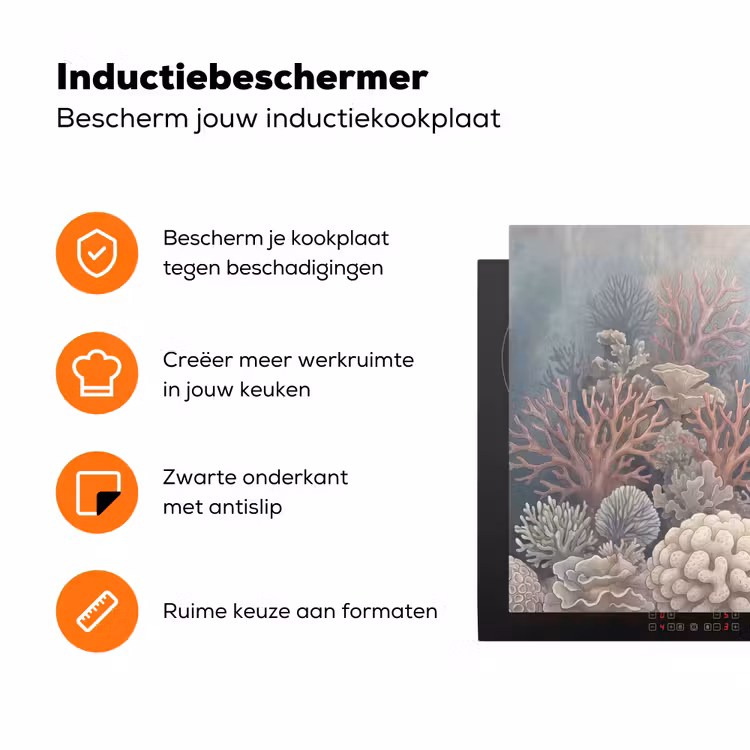 Koraal - Zeeleven - Onderwater - Illustratie - Natuur Inductie beschermer vinyl 3mm klein -zzzzzzz-td-ups