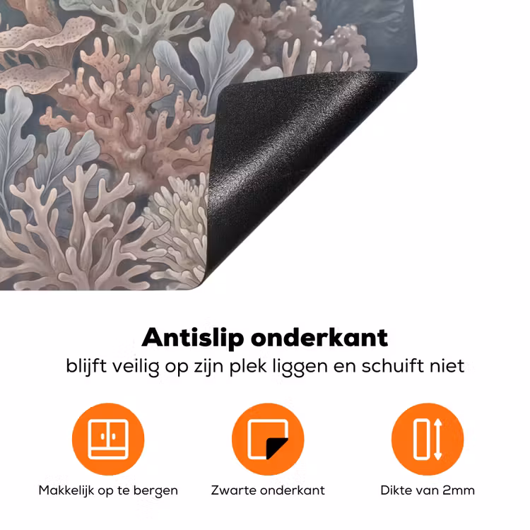Koraal - Zeeleven - Onderwater - Illustratie - Natuur Inductie beschermer vinyl 3mm klein -zzzzzzz-td-onderkant