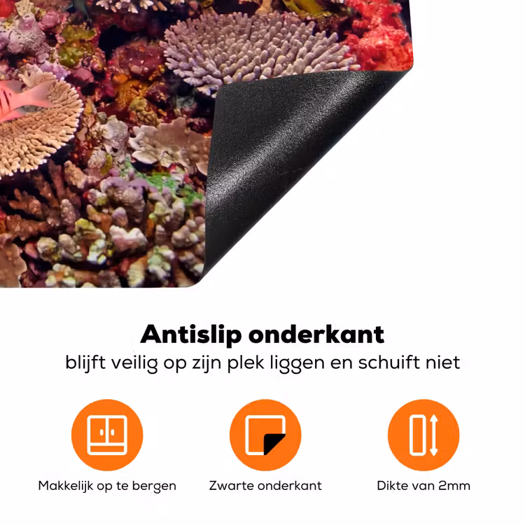 Koraalrif - Vissen - Onderwater - Tropisch - Rood Inductie beschermer vinyl 3mm klein -zzzzzzz-td-onderkant