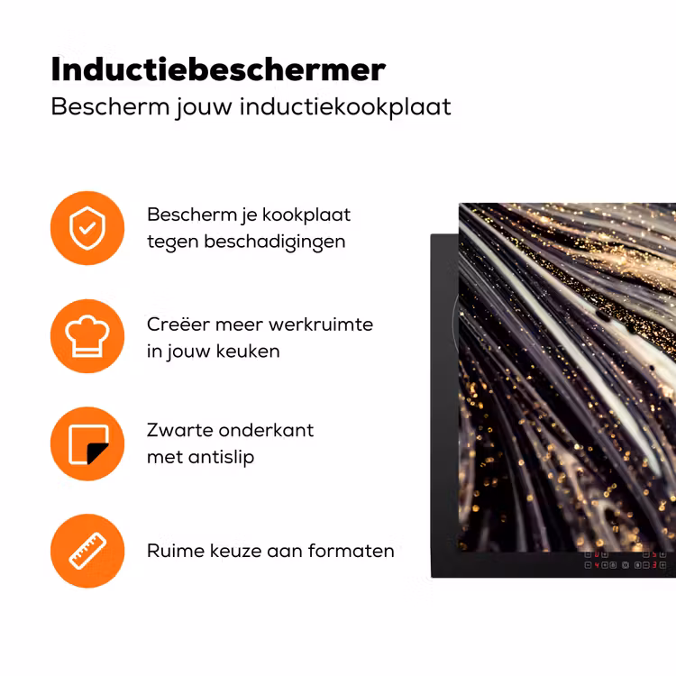 Kosmische Golven met Gouden Sterrenstof Inductie beschermer vinyl 3mm klein -zzzzzzz-td-ups
