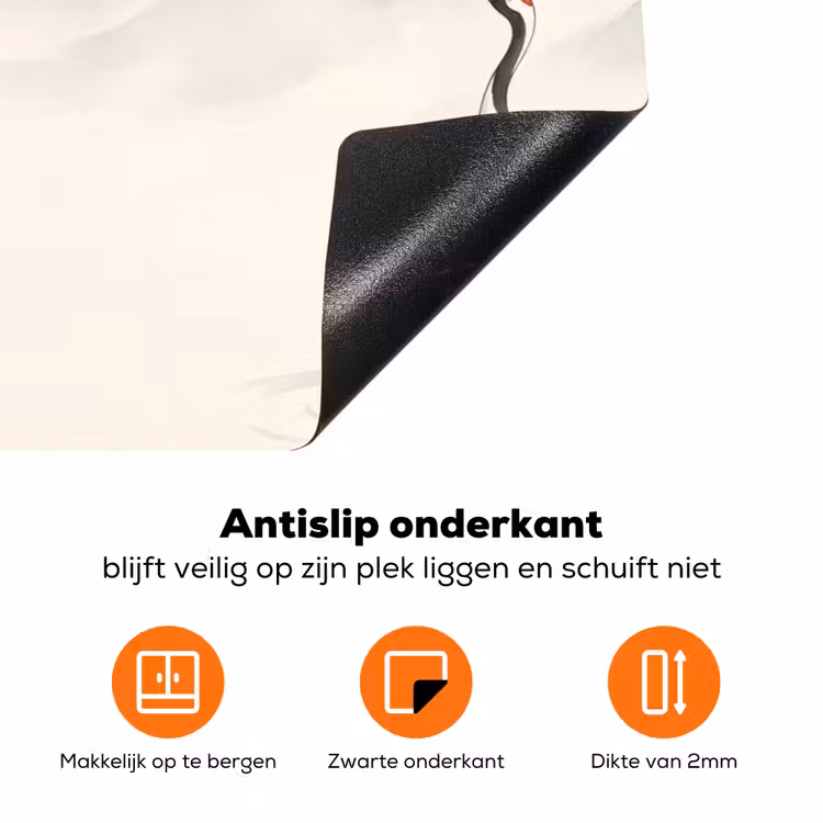 Kraanvogel - Azië - Klassiek Inductie beschermer vinyl 3mm klein -zzzzzzz-td-onderkant