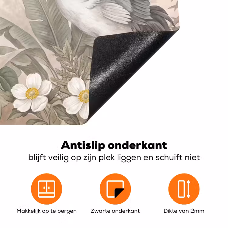 Kraanvogels - Natuur - Roze Inductie beschermer vinyl 3mm klein -zzzzzzz-td-onderkant