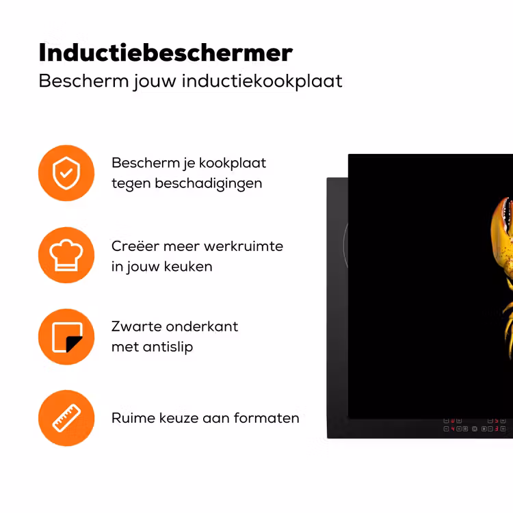 Kreeft - Geel - Stippen - Effen Inductie beschermer vinyl 3mm klein -zzzzzzz-td-ups