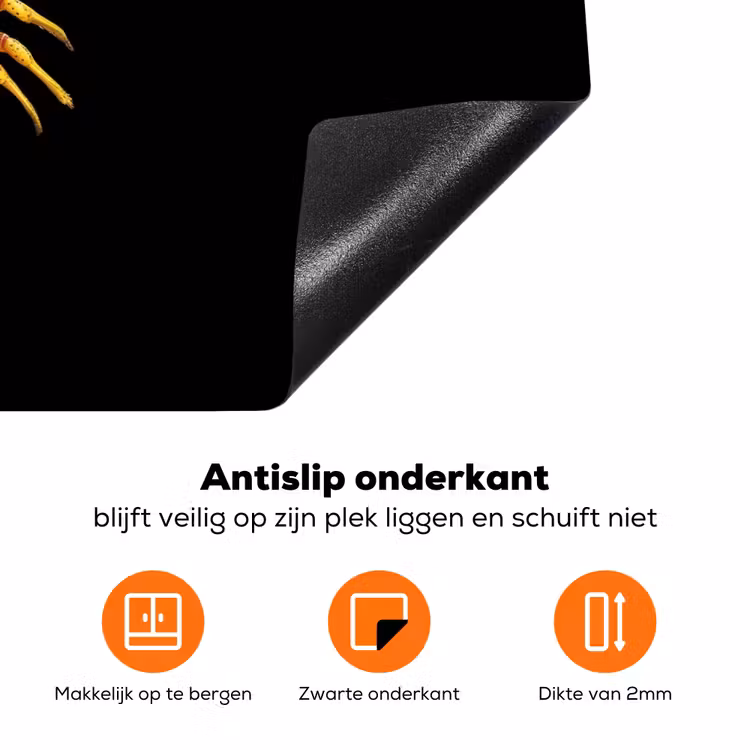 Kreeft - Geel - Stippen - Effen Inductie beschermer vinyl 3mm klein -zzzzzzz-td-onderkant