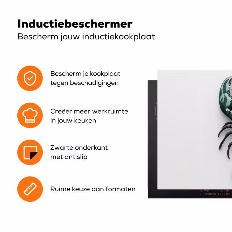 Kreeft - Glossier - Groen - Wit Inductie beschermer vinyl 3mm klein -zzzzzzz-td-ups