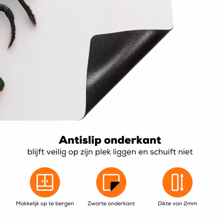 Kreeft - Glossier - Groen - Wit Inductie beschermer vinyl 3mm klein -zzzzzzz-td-onderkant