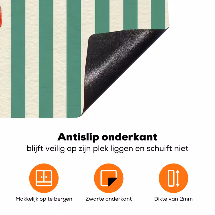 Kreeft - Strepen - Realistisch - Zomers Inductie beschermer vinyl 3mm klein -zzzzzzz-td-onderkant