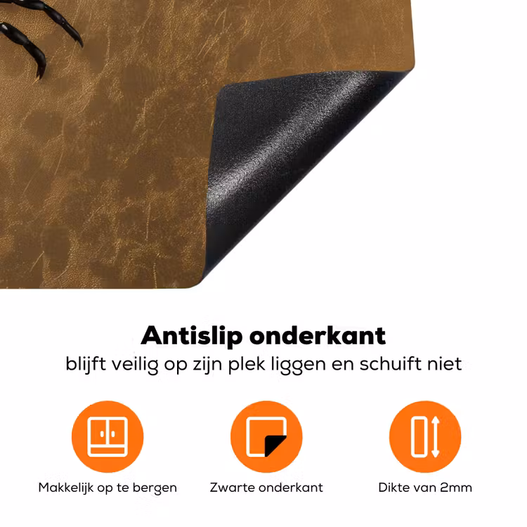 Kreeft - Zwart - Goud - Luxe Inductie beschermer vinyl 3mm klein -zzzzzzz-td-onderkant