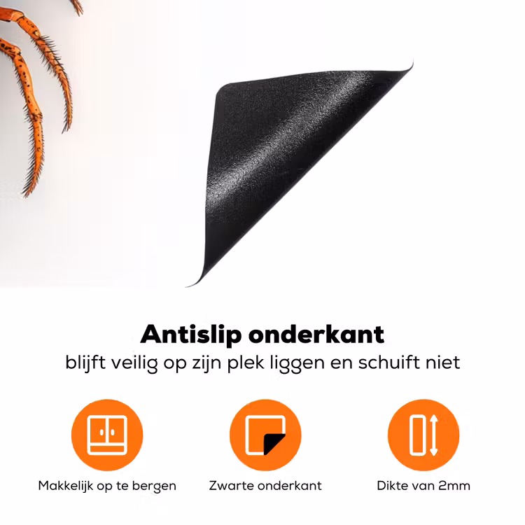 Kreeft - Zwart - Oranje - Wit - Uniek Inductie beschermer vinyl 3mm klein -zzzzzzz-td-onderkant