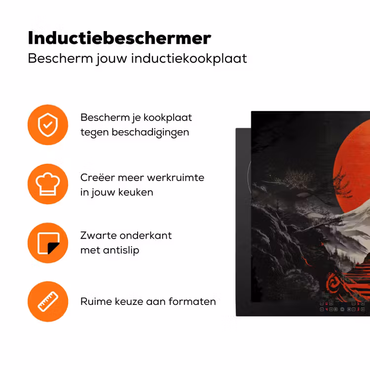 Krijger - Rode trappen - Zon - Berg Inductie beschermer vinyl 3mm klein -zzzzzzz-td-ups
