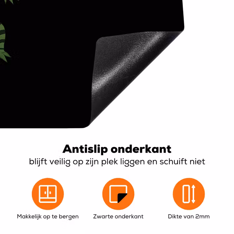 Krokodil - Groen - Tijgerachtig - Strepen Inductie beschermer vinyl 3mm klein -zzzzzzz-td-onderkant