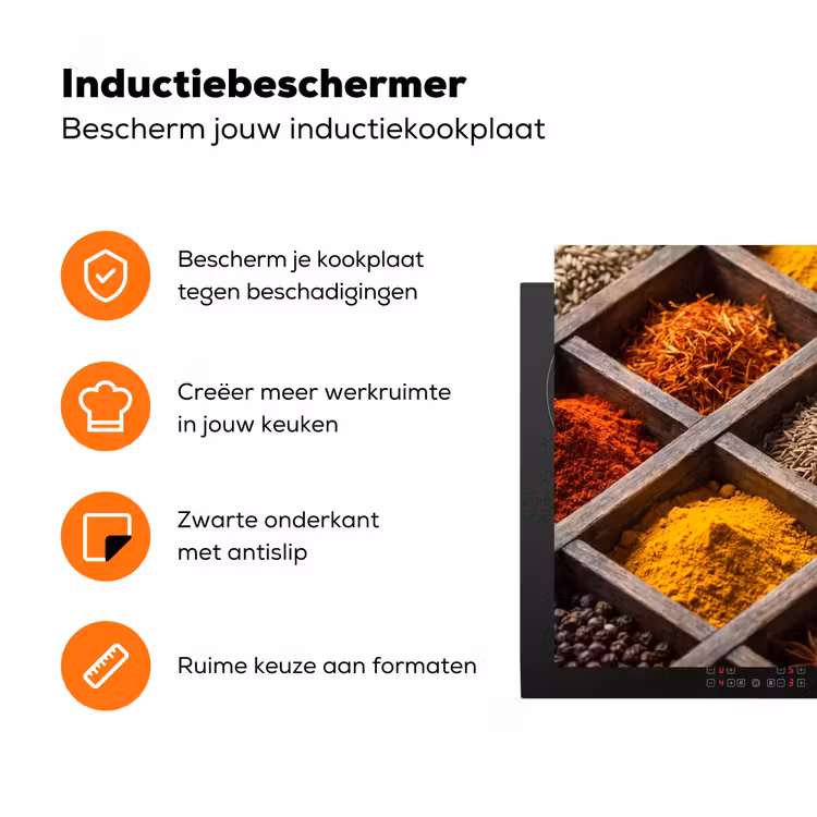 Inductiebeschermer - Kruiden - Houten - Eten - Kruiden - Houten - Eten Inductie beschermer vinyl 3mm klein