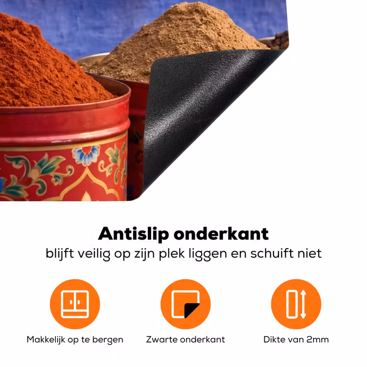 Inductiebeschermer - Kruiden - Manden - Markt - Kruiden - Manden - Markt Inductie beschermer vinyl 3mm klein