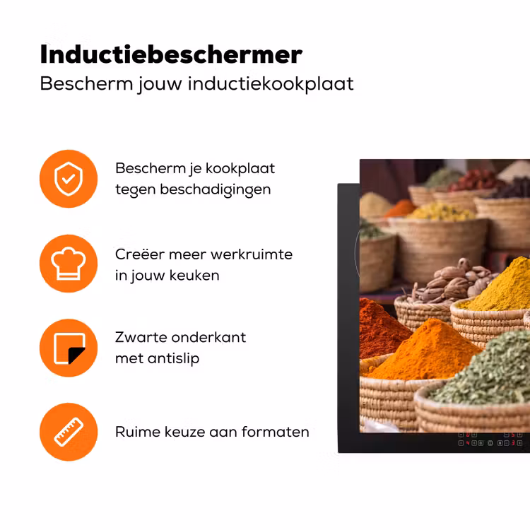 Inductiebeschermer - Kruiden - Manden - Oosters - Kruiden - Manden - Oosters Inductie beschermer vinyl 3mm klein