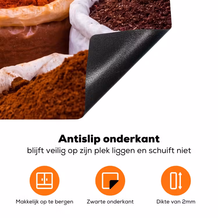 Inductiebeschermer - Kruiden - Markt - Eten - Kruiden - Markt - Eten Inductie beschermer vinyl 3mm klein