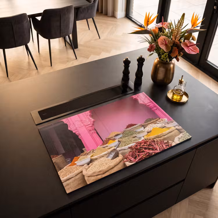 Inductiebeschermer - Kruiden - Markt - Roze - Kruiden - Markt - Roze Inductie beschermer vinyl 3mm klein