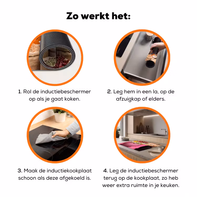 Inductiebeschermer - Kruiden - Markt - Roze - Kruiden - Markt - Roze Inductie beschermer vinyl 3mm klein