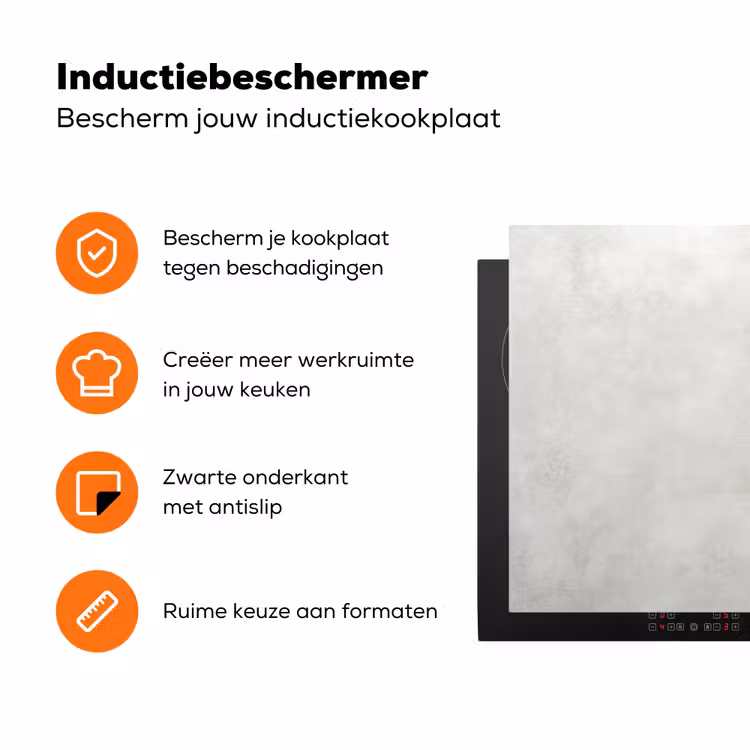 Kruiden - Winter - Melk - Beton Inductie beschermer vinyl 3mm klein -zzzzzzz-td-ups