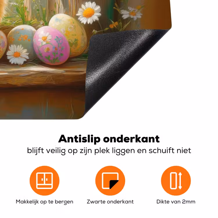 Kuiken - Raam - Paaseieren Inductie beschermer vinyl 3mm klein -zzzzzzz-td-onderkant
