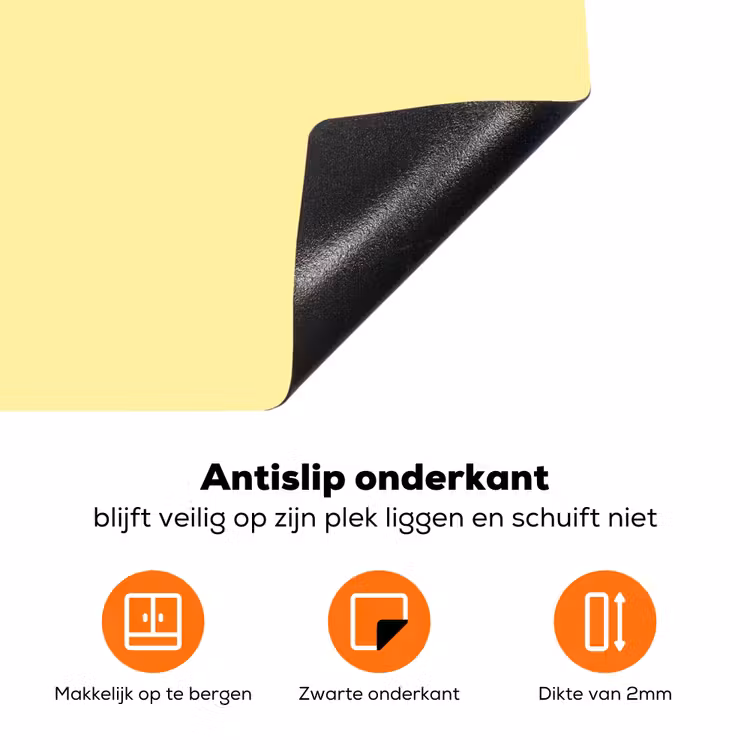 Kuiken - Vrolijk - Geel - Minimalistisch Inductie beschermer vinyl 3mm klein -zzzzzzz-td-onderkant