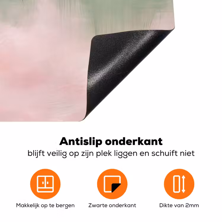 Kunst - Abstract - Modern - Groen - Roze Inductie beschermer vinyl 3mm klein -zzzzzzz-td-onderkant