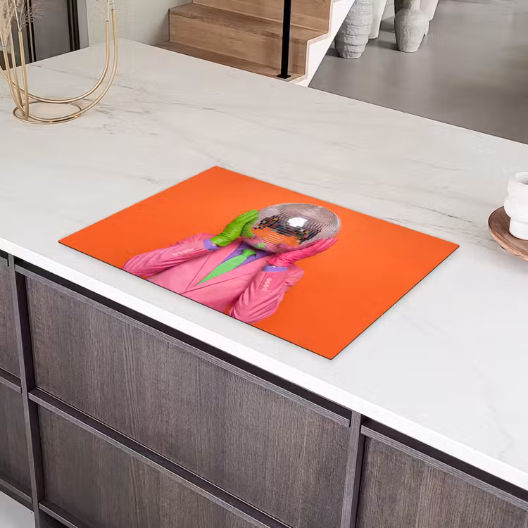 Kunst - Disco bal - Kleurrijk - Modern - Studio Inductie beschermer vinyl 3mm klein -sfeer8