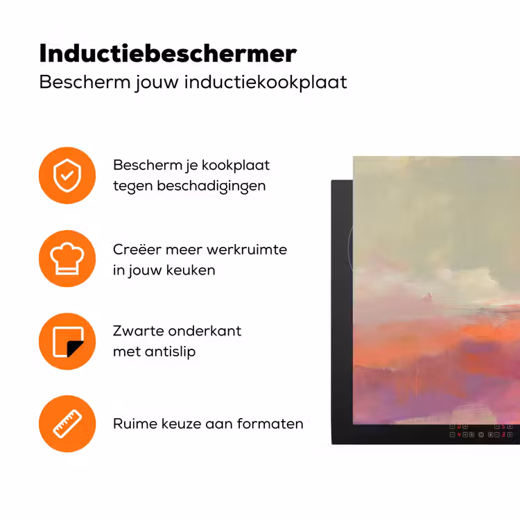 Kunst - Vloeiend - Overgangen - Oranje Inductie beschermer vinyl 3mm klein -zzzzzzz-td-ups