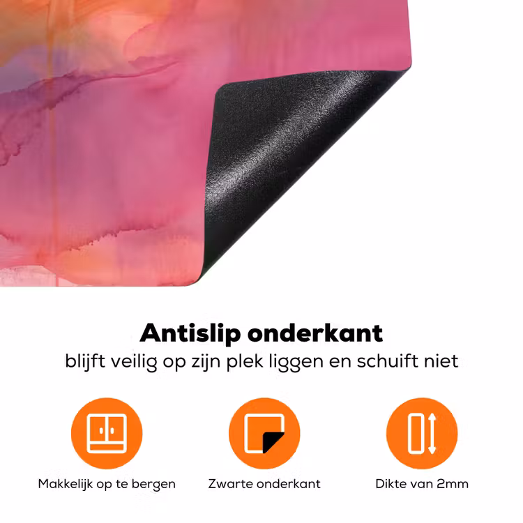 Kunst - Vloeiend - Overgangen - Oranje Inductie beschermer vinyl 3mm klein -zzzzzzz-td-onderkant